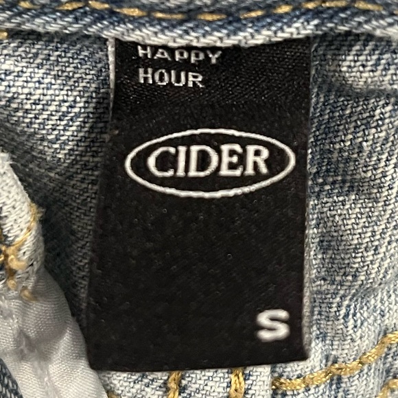 Cider Light Blue Straight Leg Jeans with Patchwork - Picture 2 of 3